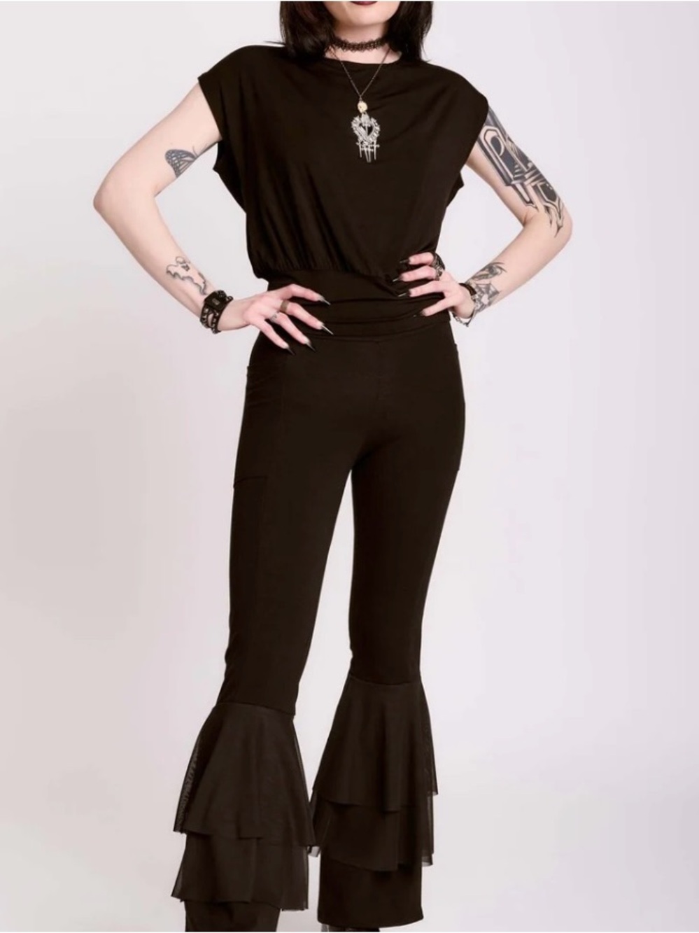 NWT Midnight Hour Ruffle Leggings